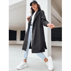 Juodas moteriškas plonas paltas Binc