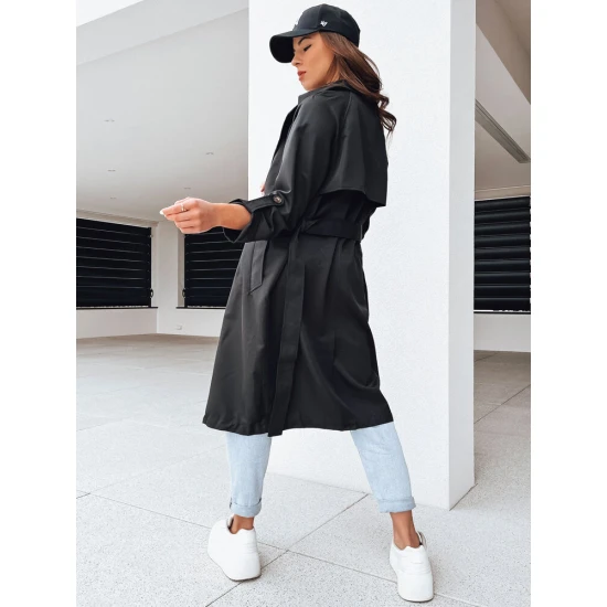 Juodas moteriškas plonas paltas Binc Striukės