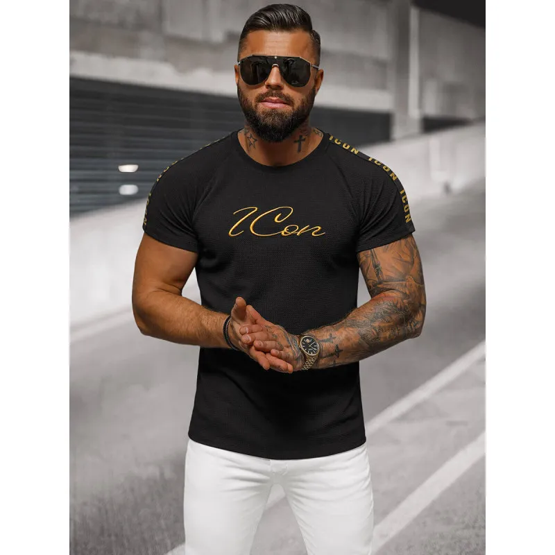 Men's black T-shirt Icone O/T7579