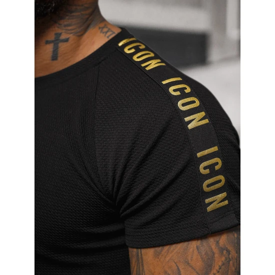 Vyriški juodi marškinėliai Icone O/T7579