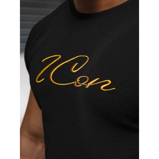 Vyriški juodi marškinėliai Icone O/T7579