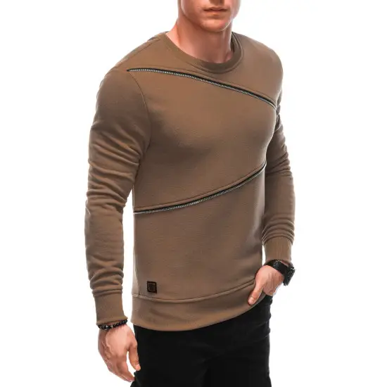 Vyriškas rudas džemperis Zipper OM-SSNZ-22FW-005