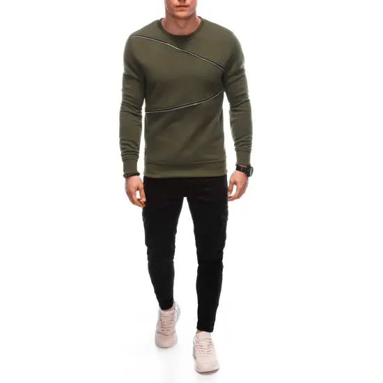 Vyriškas chaki džemperis Zipper OM-SSNZ-22FW-005
