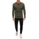 Vyriškas chaki džemperis Zipper OM-SSNZ-22FW-005