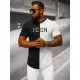 Męski czarno-biały T-shirt z ikoną O/7776T