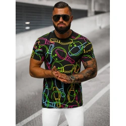 Vyriški juodi marškinėliai su spauda Goal