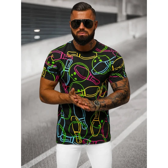 Vyriški juodi marškinėliai su spauda Goal O/T1272/3