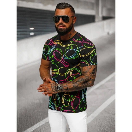 Vyriški juodi marškinėliai su spauda Goal O/T1272/3