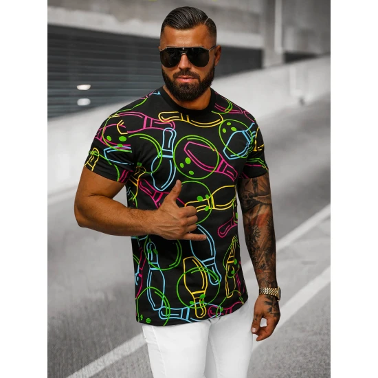 Vyriški juodi marškinėliai su spauda Goal O/T1272/3