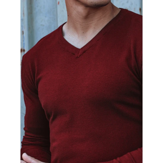 Bordo vyriškas megztinis Henri WX1917