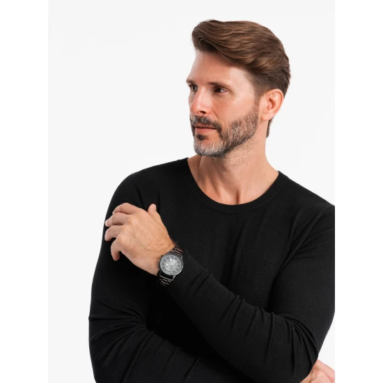 Vyriškas juodos spalvos megztinis Oscar V13 OM-SWBS-0106