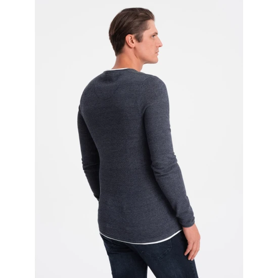 Vyriškas tamsiai mėlynos spalvos megztinis Finn V8 OM-SWSW-0103