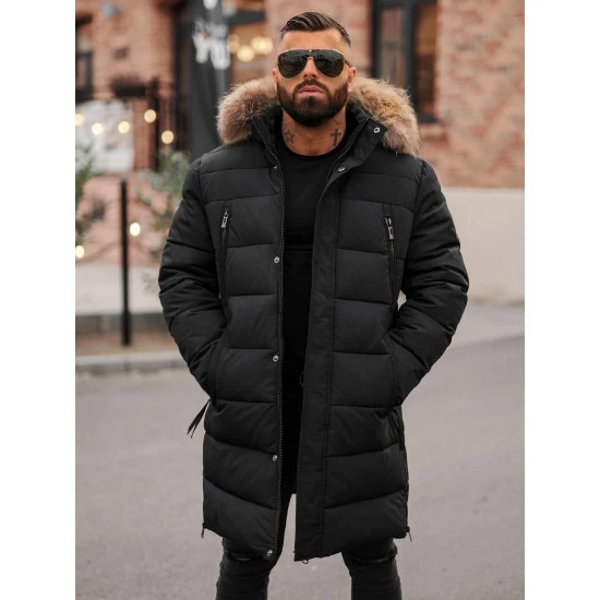 Vyriška juodos spalvos žieminė striukė Fred JS/25M9803/392