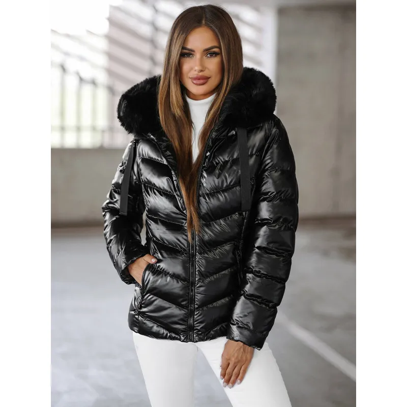 Juoda blizgi moteriška striukė Alexa JS/5M3138/392AZ