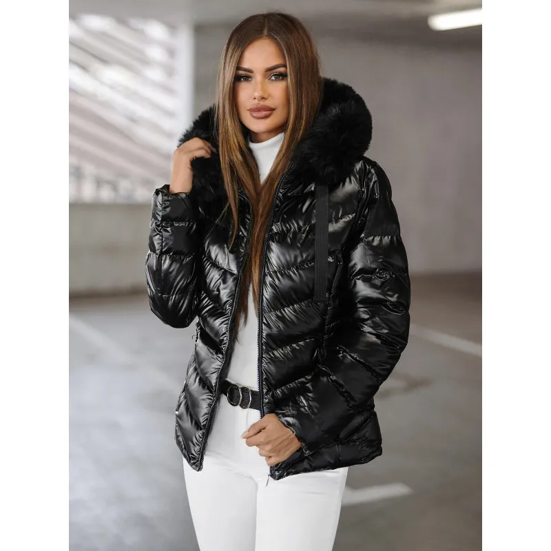 Juoda blizgi moteriška striukė Alexa JS/5M3138/392AZ