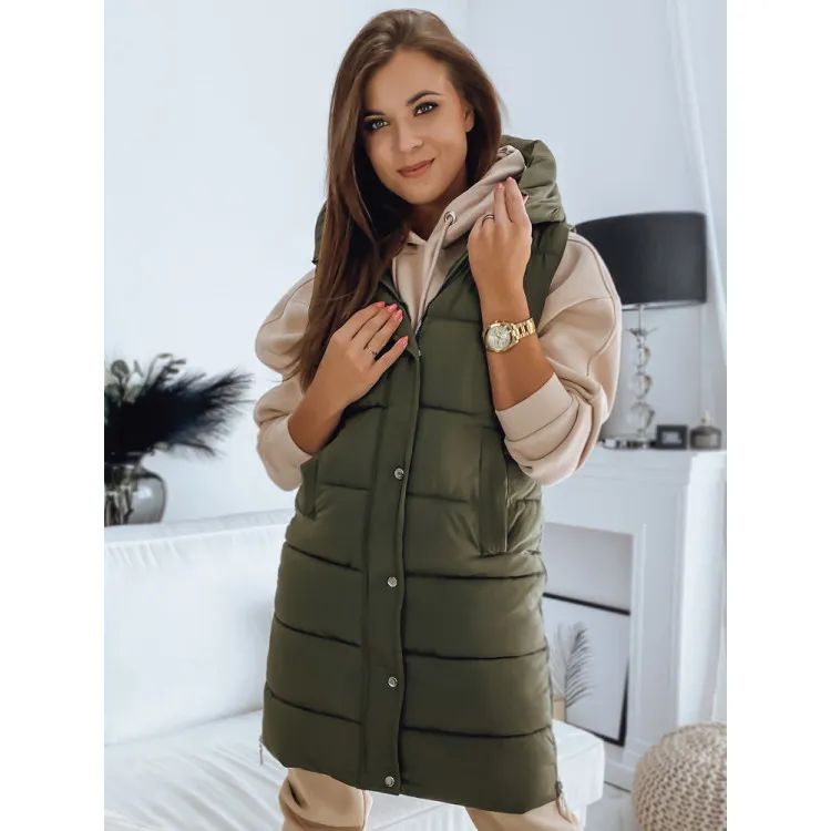 Noelin khaki värvi kapuutsiga vest TY3132