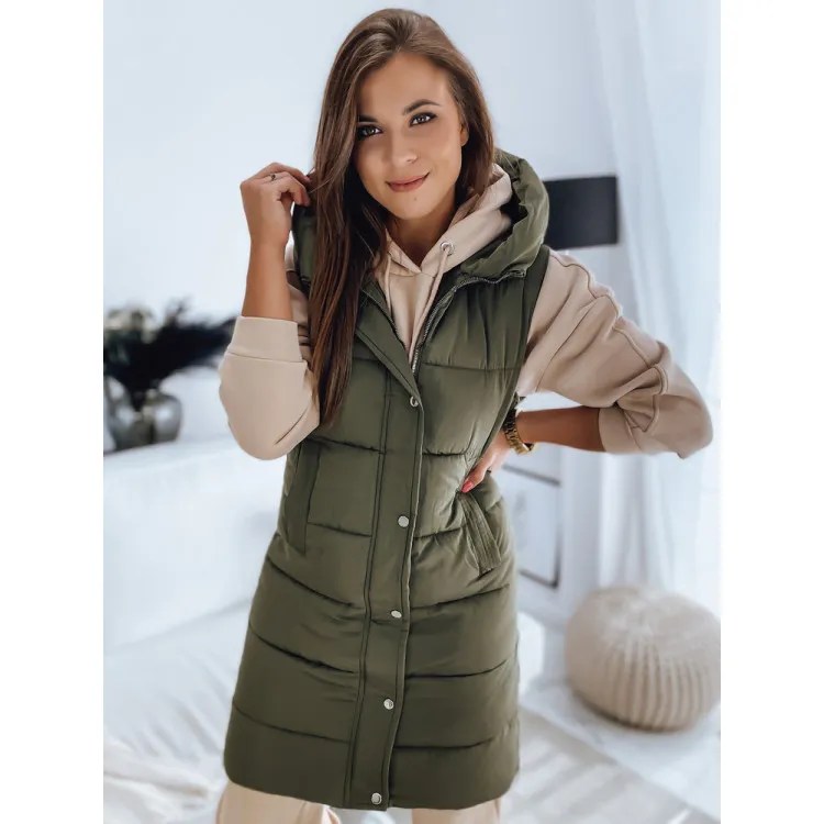 Noelin khaki värvi kapuutsiga vest TY3132