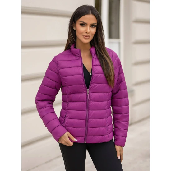 Tamsiai rožinė dygsniuota striukė Sofia Moteriškos striukės