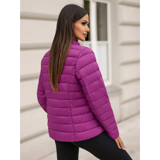 Tamsiai rožinė dygsniuota striukė Sofia Moteriškos striukės