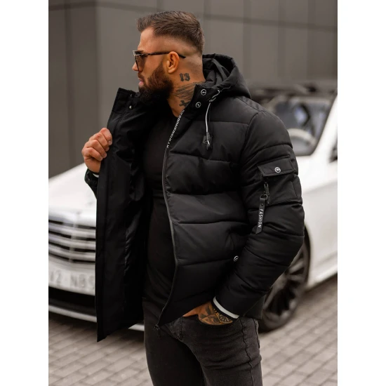 Vyriška juoda žieminė striukė Arte Žieminės striukės