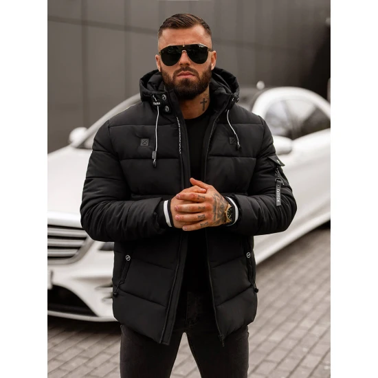 Vyriška juoda žieminė striukė Arte Žieminės striukės