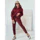Moteriškos velvetinės bordo spalvos laisvalaikio kelnės Velvi UY2287