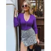 Moteriškas violetinis megztinis Lili MY2040