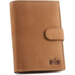 Vyriška ruda piniginė iš natūralios odos su užsegimu Philip