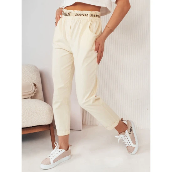 Moteriškos kelnės baltos spalvos Erli UY2029