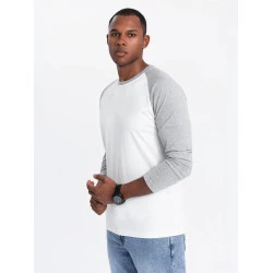 Vyriški balti/pilki marškinėliai ilgomis rankovėmis Artur