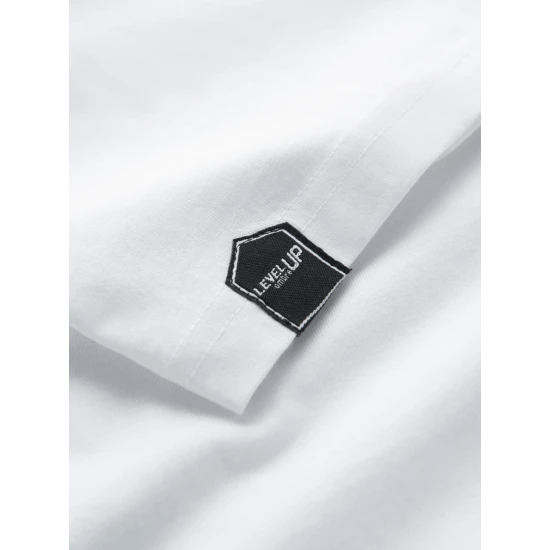 Vyriški balti/pilki marškinėliai ilgomis rankovėmis Artur V5 OM-LSCL-0105