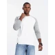 Vyriški balti/pilki marškinėliai ilgomis rankovėmis Artur V5 OM-LSCL-0105