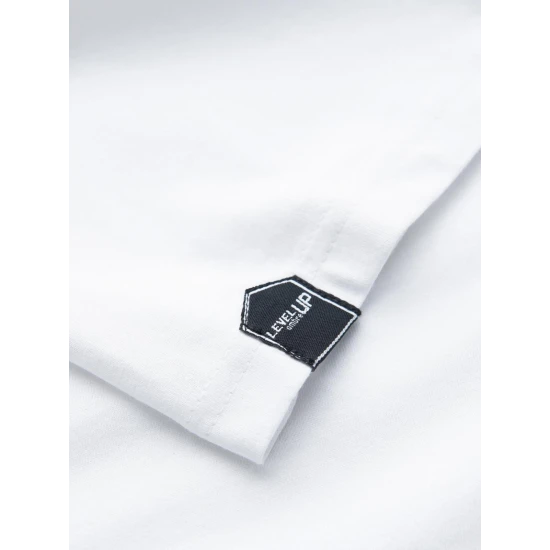 Vyriški balti/tamsiai mėlyni marškinėliai ilgomis rankovėmis Artur V1 OM-LSCL-0105