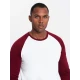 Vyriški balti/bordo marškinėliai ilgomis rankovėmis Artur V2 OM-LSCL-0105