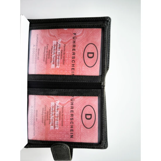 Vyriška juoda piniginė iš natūralios odos Pikan ZG-N450 Premium