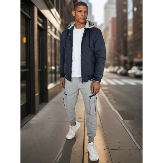 Vyriška tamsiai mėlynos spalvos striukė su gobtuvu Stefun TX5012