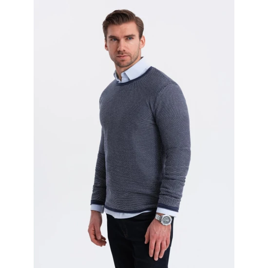 Vyriškas tamsiai mėlynos spalvos megztinis Oman V1 OM-SWSW-0118