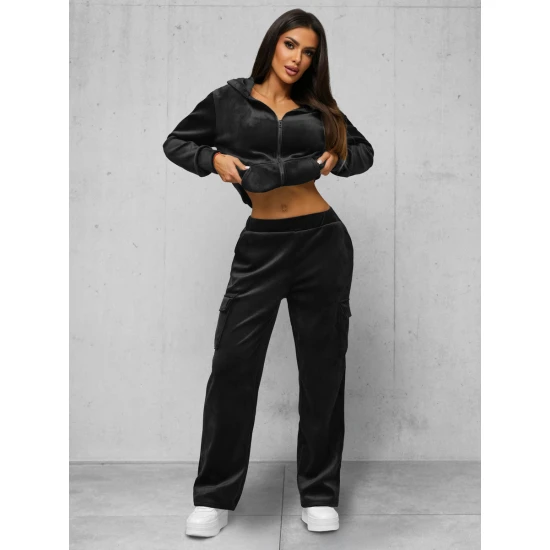 Moteriškas juodas veliūrinis komplektas Alin