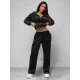 Moteriškas juodas veliūrinis komplektas Alin