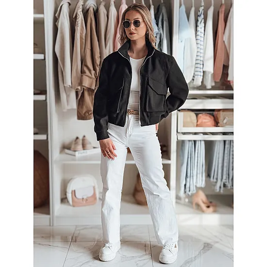 Juoda moteriška oversize bomber striukė Milina TY4791