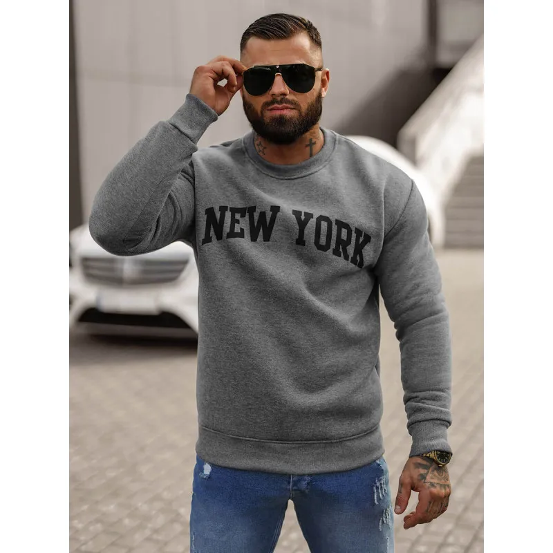 Meeste hall kapuutsiga kampsun New York JS/8B1362/5