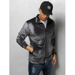 Vyriškas tamsiai pilkas veliūrinis džemperis Onil