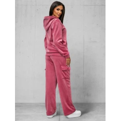 Moteriškas tamsiai rožinis veliūrinis komplektas Alin