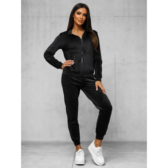 Moteriškos juodos veliūrinės kelnės Rosi