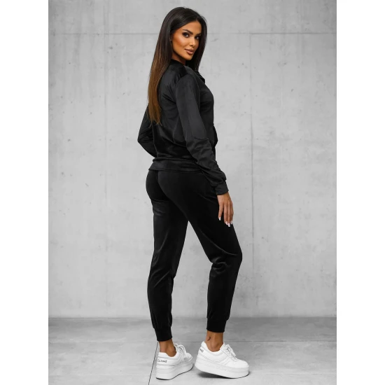 Moteriškos juodos veliūrinės kelnės Rosi