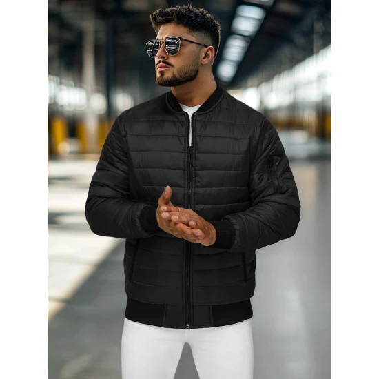 Vyriška dygsniuota juoda striukė Minti JS/MY02Z