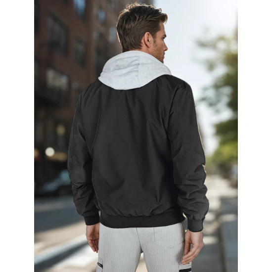 Vyriška juodos spalvos  bomber stiliaus striukė Edmin TX5021 Premium