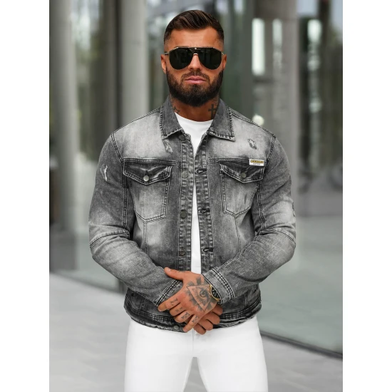 Vyriška juodos spalvos džinsinė striukė Manti NB/MJ529N