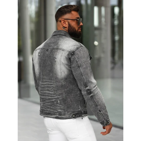 Vyriška juodos spalvos džinsinė striukė Manti NB/MJ529N