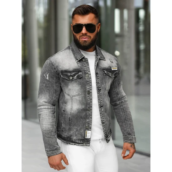 Vyriška juodos spalvos džinsinė striukė Manti NB/MJ529N